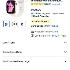 Apple Smartwatch in Rose Gold and White